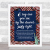 USA Patriotic Anthem Multiple Flags Statue Of Liberty Wall Art Print