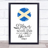 Scotland Watercolour Flag & Anthem Wall Art Print