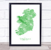Ireland Patriotic Map Watercolour Wall Art Print