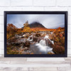Autumn In The Glencoe Buachaille Mountain Etive Highland Stream Wall Art Print