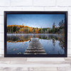 Autumn pier Fall Jetty Lake Winter Leaf Tree Reflection Wall Art Print
