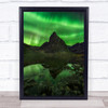 Blaze Of Beauty Aurora Mountains Canada Borealis Green Sky Art Print