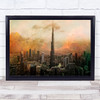 Burj Khalifa Dubai Drone Texture Architecture Painterly Creative Wall Art Print