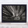 Cabin Sky Clouds Iceland Abandoned Shack Hut Forgotten Wall Art Print