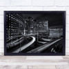 City Night Architecture Paris Road Metropolis Cityscape Art Print