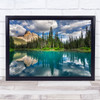 Emerald Valley Lake Forest Top Peak Summit Wall Art Print