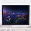 Grand Canyon Night Valley Purple Rock Stone Mountain Colour Wall Art Print