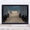 La Visite Beach Cabin Zebra Stripes Wheels Sand Coast Coastal Wall Art Print