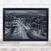 Madrid Lights Night Aerial Road Street Way Streaks Cityscape Art Print