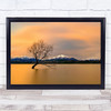 Morning Glow Of The Lake Winter Beach Shore Tree Travel Mountains Wall Art Print