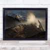 Mountain Fog Cloud Mist Dolomites Ridge Mountains Haze Wall Art Print
