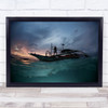 Night Ride Boat Sea Philippines Sunset Marine Ship Surface Water Wall Art Print