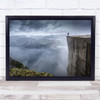 Norway Fog Ledge Ridge Small Tiny Person Cliff Cliffs Mountain Art Print