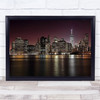 NYC Skyline Night City USA Cityscape Urban New York Wall Art Print