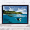 Paradise Woman Swimming Underwater Seascape Person Surface Wall Art Print