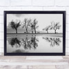 Park Bench Trees Graphic Silhouette Stream Lake Beach Wall Art Print