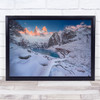 Patagonia Lagoon Mountain Lake Water Snow Winter Frost Frozen Wall Art Print