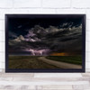 Prairie Lightning Road Energy Power Electricity Storm Thunder Wall Art Print