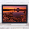 Purple Sunset House Water Lake Pond Reflection Night Pool Wall Art Print