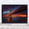 San Francisco Bay Bridge California Cityscape Night Area Art Print