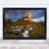 Scotland Rainbow Stream Mountain Peak Hill Rock Rocks Wall Art Print