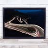Stelvio Pass Mountain Mountains Night Nightscape Road Light Trail Wall Art Print