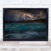 Stormy Winds Over Mountain Peak Water River Weather Long Wall Art Print