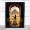 Taj Mahal Cleaner India Morning Man Clean Sunrise Agra Wall Art Print