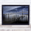 The Bay Bridge Lights San Francisco Landmark Night Ocean Poles Art Print