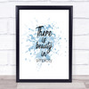 Beauty In Simplicity Inspirational Quote Print Blue Watercolour Poster