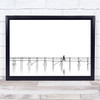 The Lonely Man On Plank Bridge Ostsee Minimalism Germany Wall Art Print