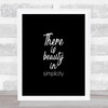 Beauty In Simplicity Quote Print Black & White Beauty In Simplicity Quote Print Black & White