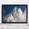 The power of sea Waves Lighthouse Cantabria Santander Spain Ocean Wall Art Print