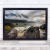 The Rocks Water Clear Still Serene Stone Cloud Mist Fog Wall Art Print