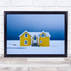The Yellow House Building Home Iceland Winter Snow Cold Wall Art Print
