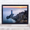Two Lights Tower Lighthouse Maritime Coast Coastal Rocks Cliffs Art Print