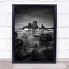 Water Is Still Seascape Stones Clouds Rocks Camel rock Australia Coast Art Print