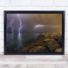 When Lightning Strikes Iran Babolsar Sea Caspian Storm Thunder Wall Art Print