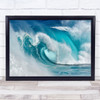 When The Ocean Turns Into Blue Fire Nature Wave Water Splash Seascape Art Print