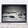 White Silence Seascape Figure Silhouette Foggy Misty Milky Smooth Wall Art Print