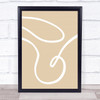 Beige Lines 02 Graphic Illustration Abstract Wall Art Print