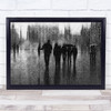 After The Raining Street Abstract People Silhouette Graphic Drop Wall Art Print