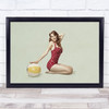 Beach Pin Up Pinup Girl Dots Wall Art Print