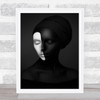Black Renaissance Yin-Yang Painted Face Wall Art Print