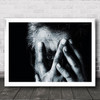 Conceptual Selective Colour Hands Covering Covered Face Eye Nails Wall Art Print Conceptual Selective Colour Hands Covering Covered Face Eye Nails Wall Art Print