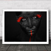Dark Passion Face Mask Red Line Blood Wall Art Print