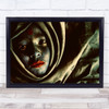 Face Body Paint Painted Lips Scarf Wall Art Print
