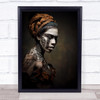 from another time Girl Model Woman Face Painted Paint Wall Art Print