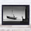 Garachico Maritime Boat Crane Water Lake Sea Ocean Rowboat Wall Art Print