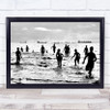 Happiness Run Running Water Sea Ocean Beach Crowd Ship Wall Art Print